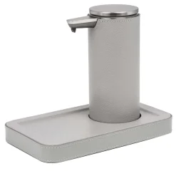 Dispenser automatico in pelle grigio chiaro con vassoio Igea