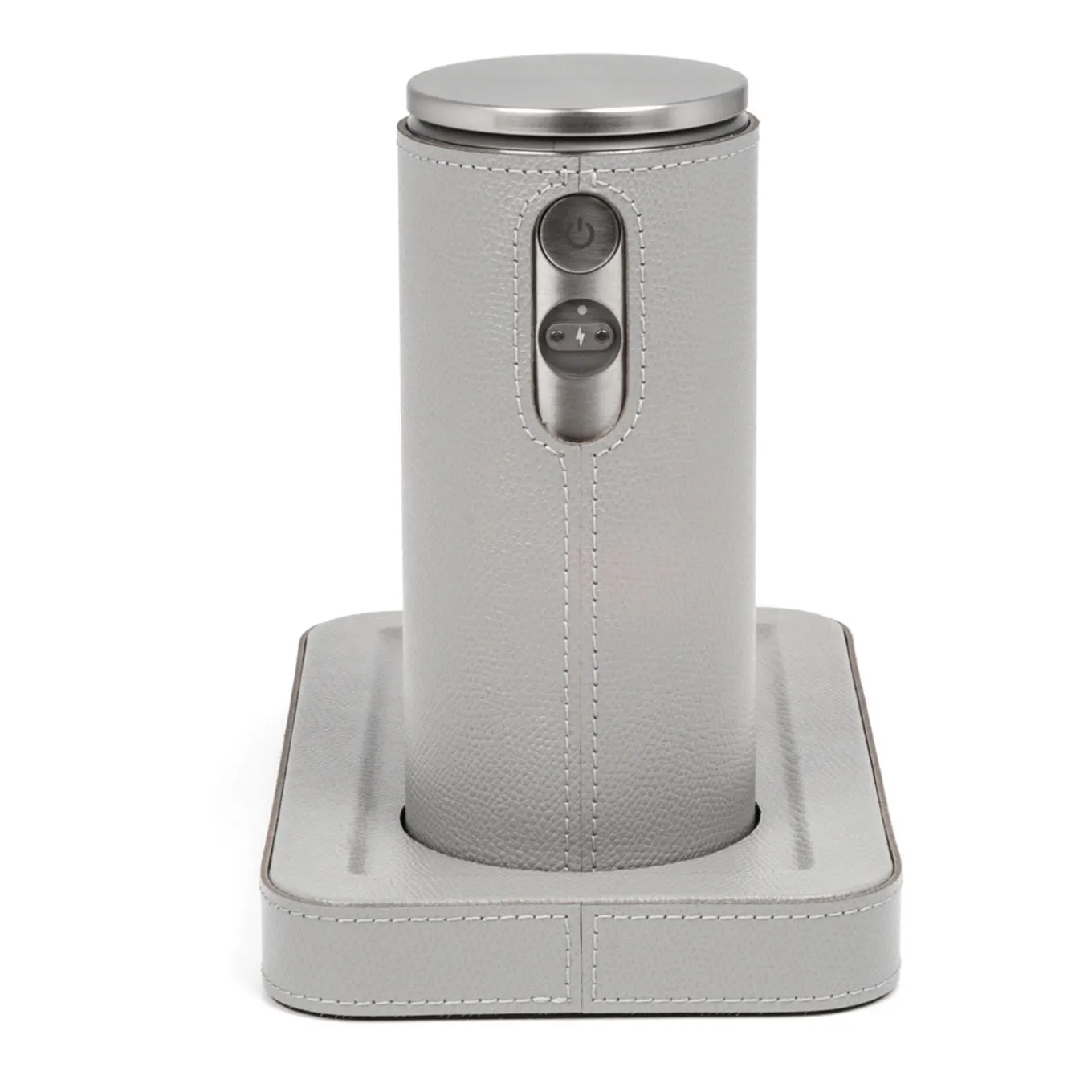 Dispenser automatico in pelle grigio chiaro con vassoio Igea