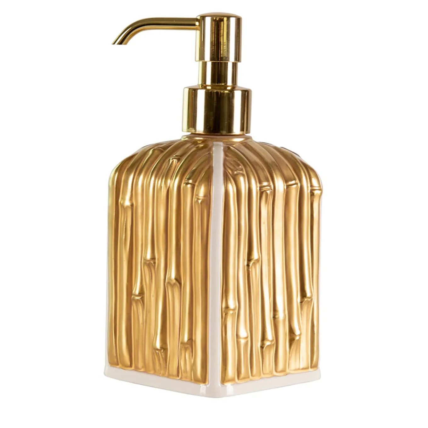 DISPENSER DI SAPONE IN BAMBÙ - ORO