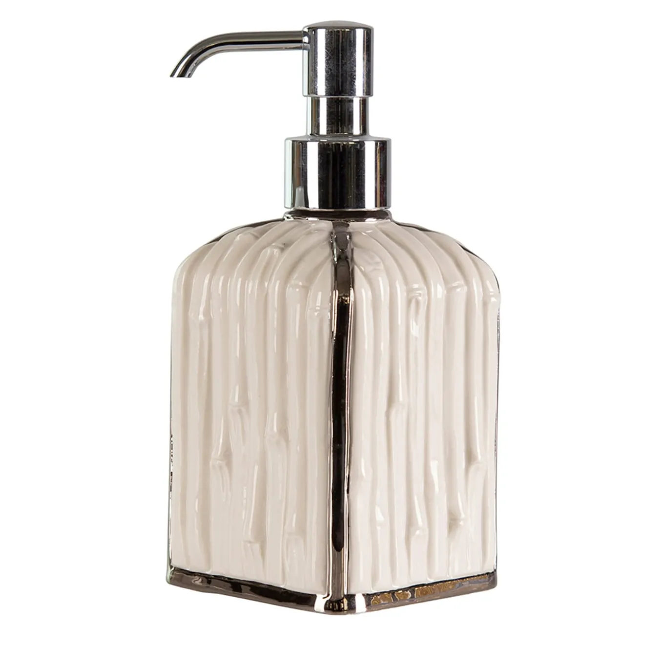 DISPENSER DI SAPONE IN BAMBÙ - BIANCO