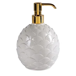 DISPENSER DI SAPONE ROTONDO A FORMA DI PAVONE - BIANCO