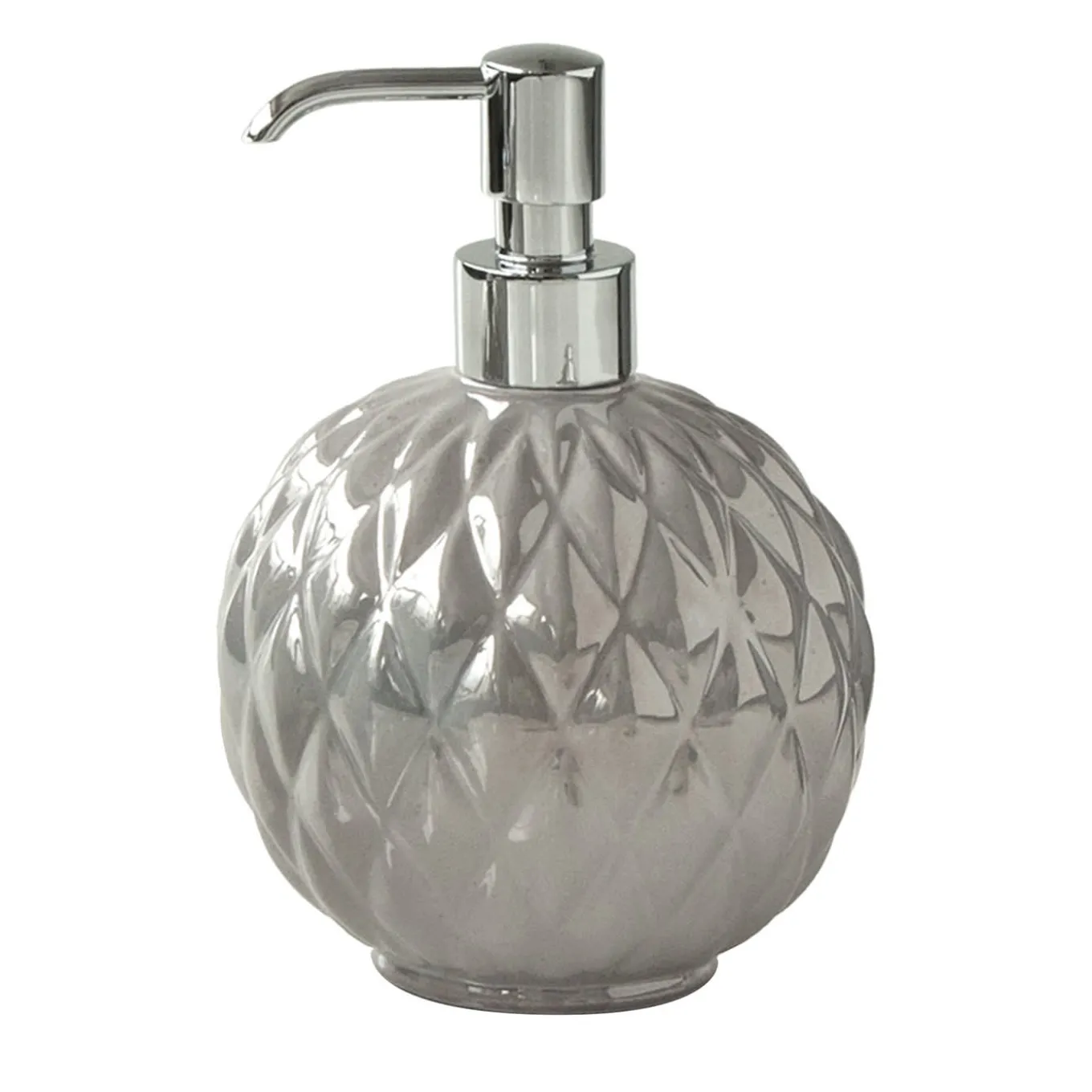 DISPENSER DI SAPONE ROTONDO BLACK TIE - ARGENTO