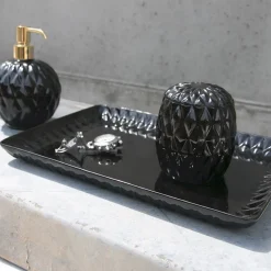 DISPENSER DI SAPONE ROTONDO BLACK TIE - NERO