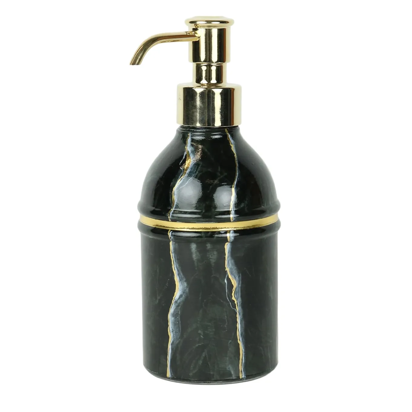 Dispenser in vetro ispirato al marmo Portoro