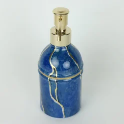 Dispenser in vetro Lapislazzuli con accenti dorati