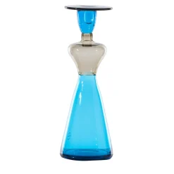 Donna Campigliesca Vaso antropomorfo in vetro blu di Gio Ponti