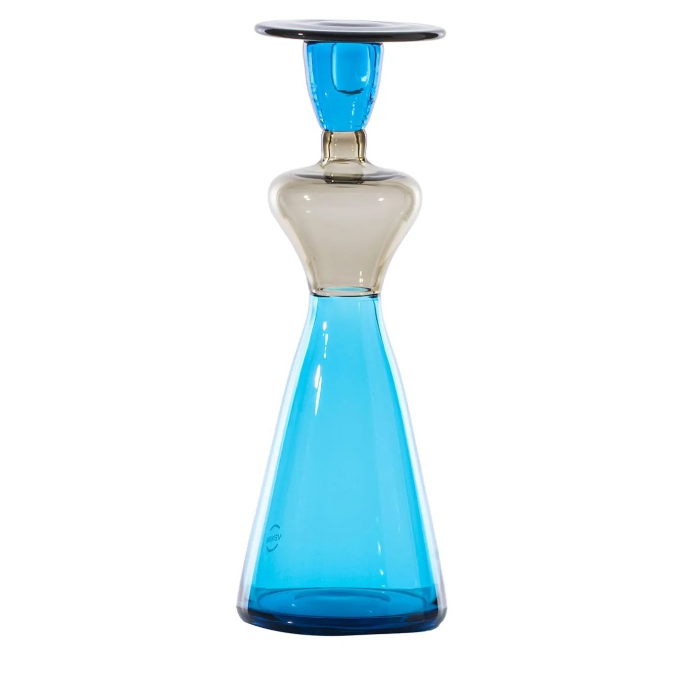 Donna Campigliesca Vaso antropomorfo in vetro blu di Gio Ponti