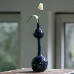 Due Palle Vaso a bocciolo blu