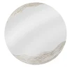 Dune Specchio Tondo Decorato Con Resina Materica Color Beige