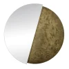 Eclisse Specchio Grande Rotondo Decorato con Resina Spatolata Bronzo