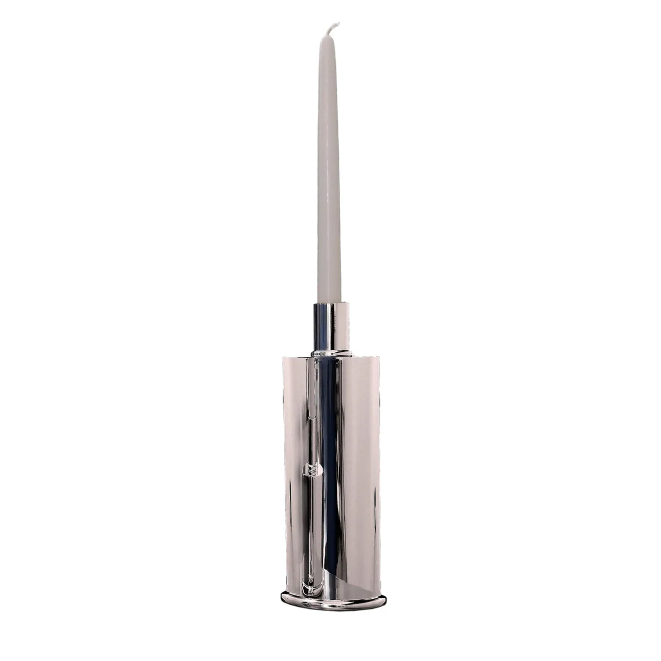 Elegante portacandele alto in argento placcato