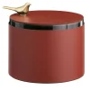 Elegante scatola in pelle bordeaux