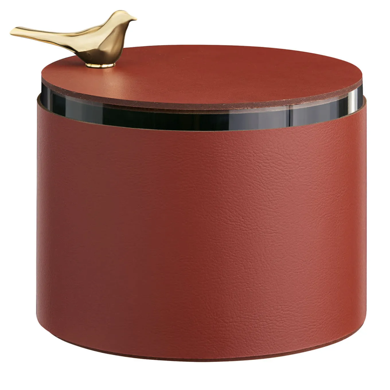 Elegante scatola in pelle bordeaux