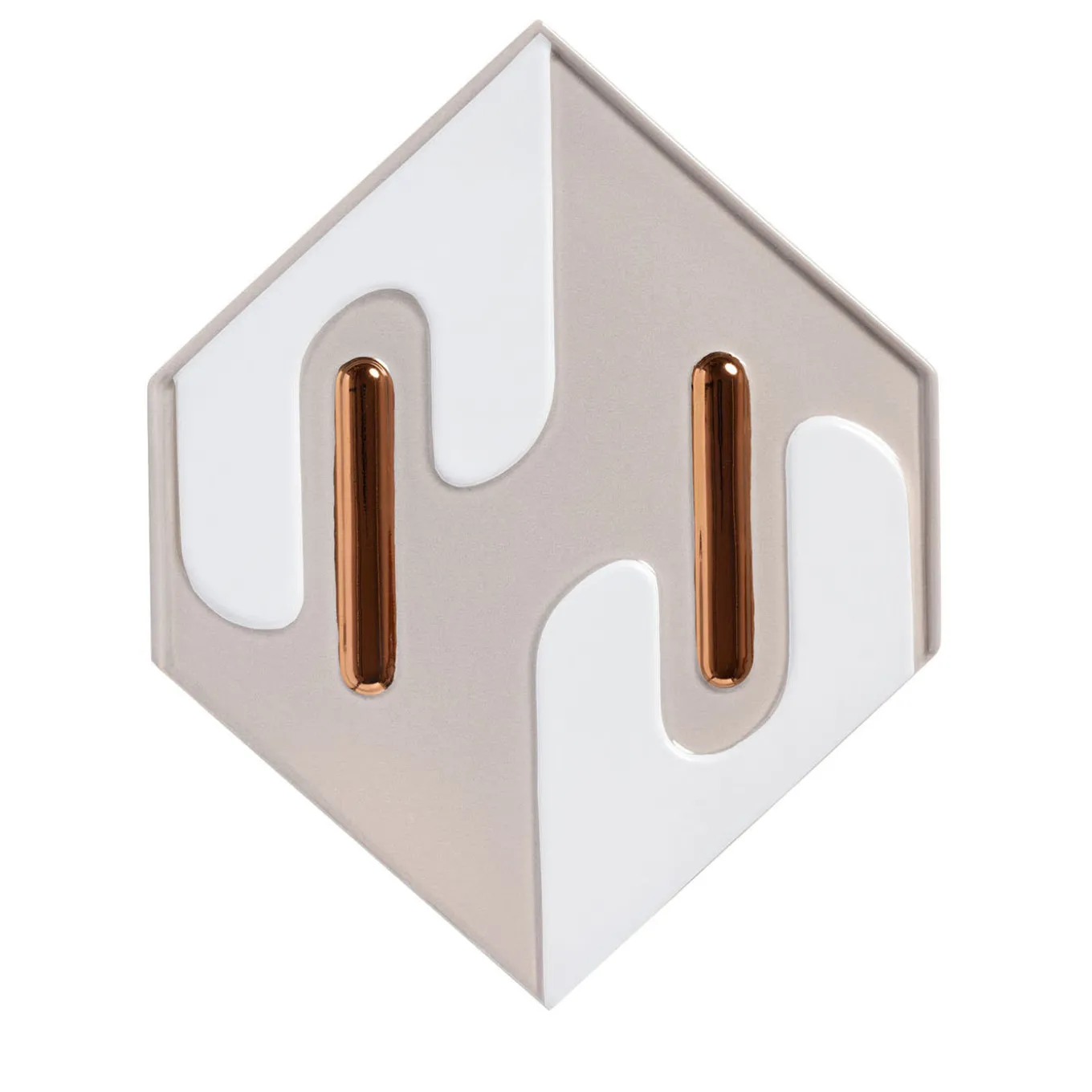 Enigma Ceramica Grigio Lilla Lucida Con Dettagli Oro Di Elena Salmistraro