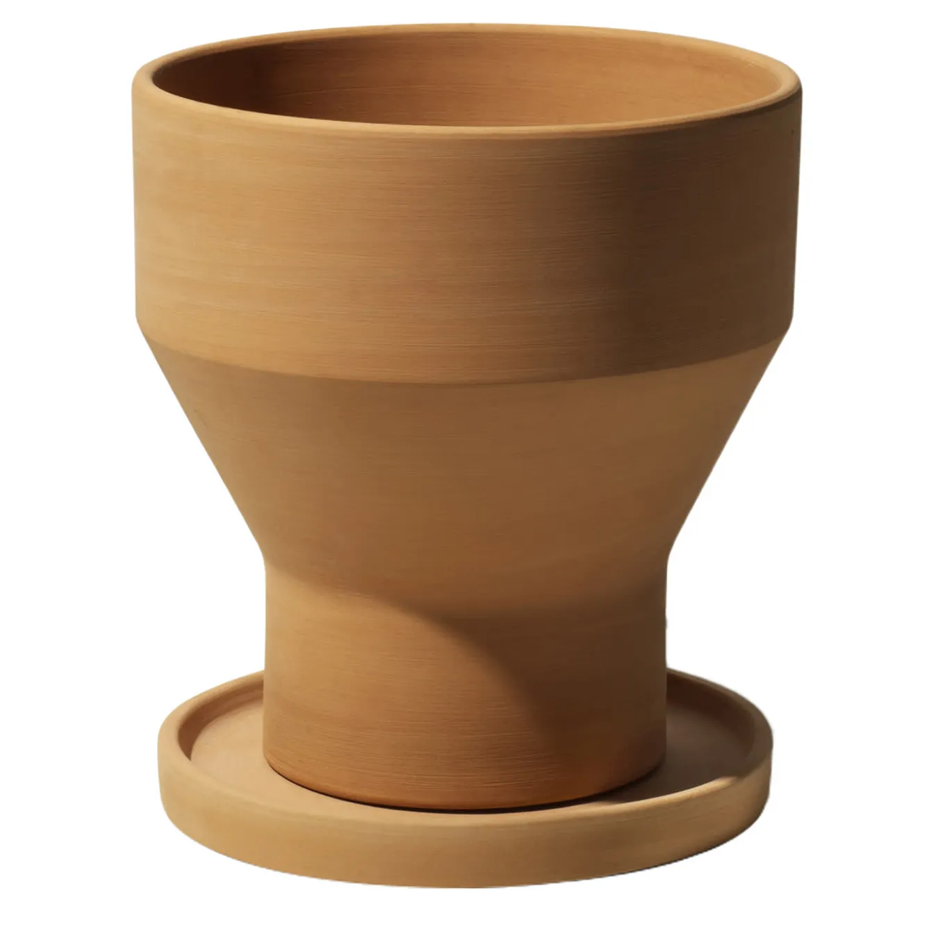 Erba Set di vasi e sottovasi per piante in terracotta