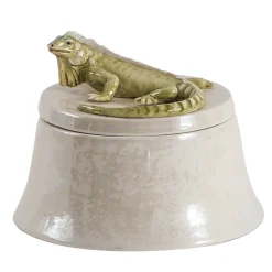 Esotica Collection Scatolina In Porcellana Con Iguana