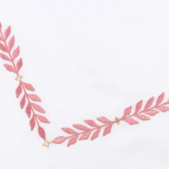 Federa Smeraldo Bianco e Rosa Ricamata in Raso di Cotone