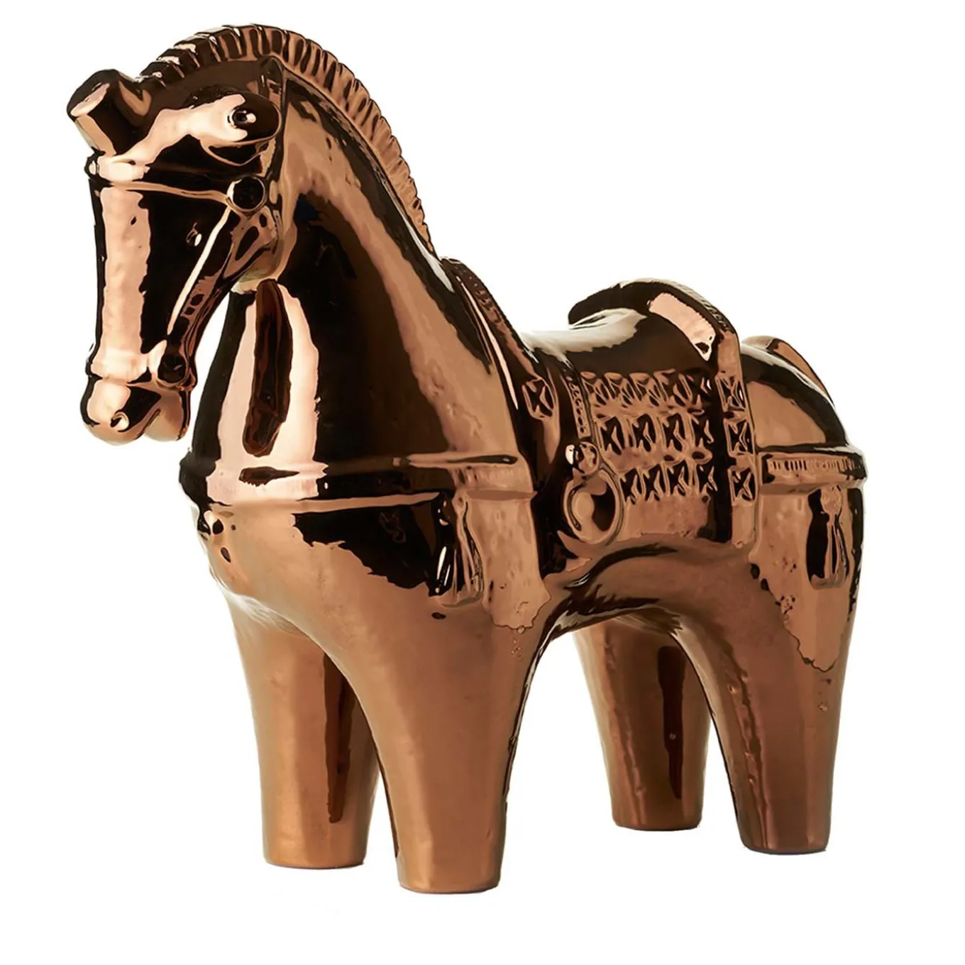 Figurina di cavallo in piedi Rimini Rame di Aldo Londi