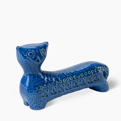 Figurina di gatto lungo Rimini Blu di Aldo Londi