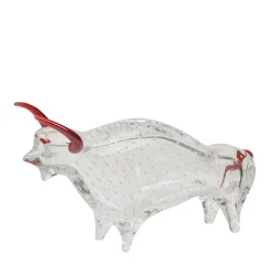 Figurina di toro in vetro grande