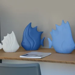 Figurina Pesce Tropicale in Ceramica Blu