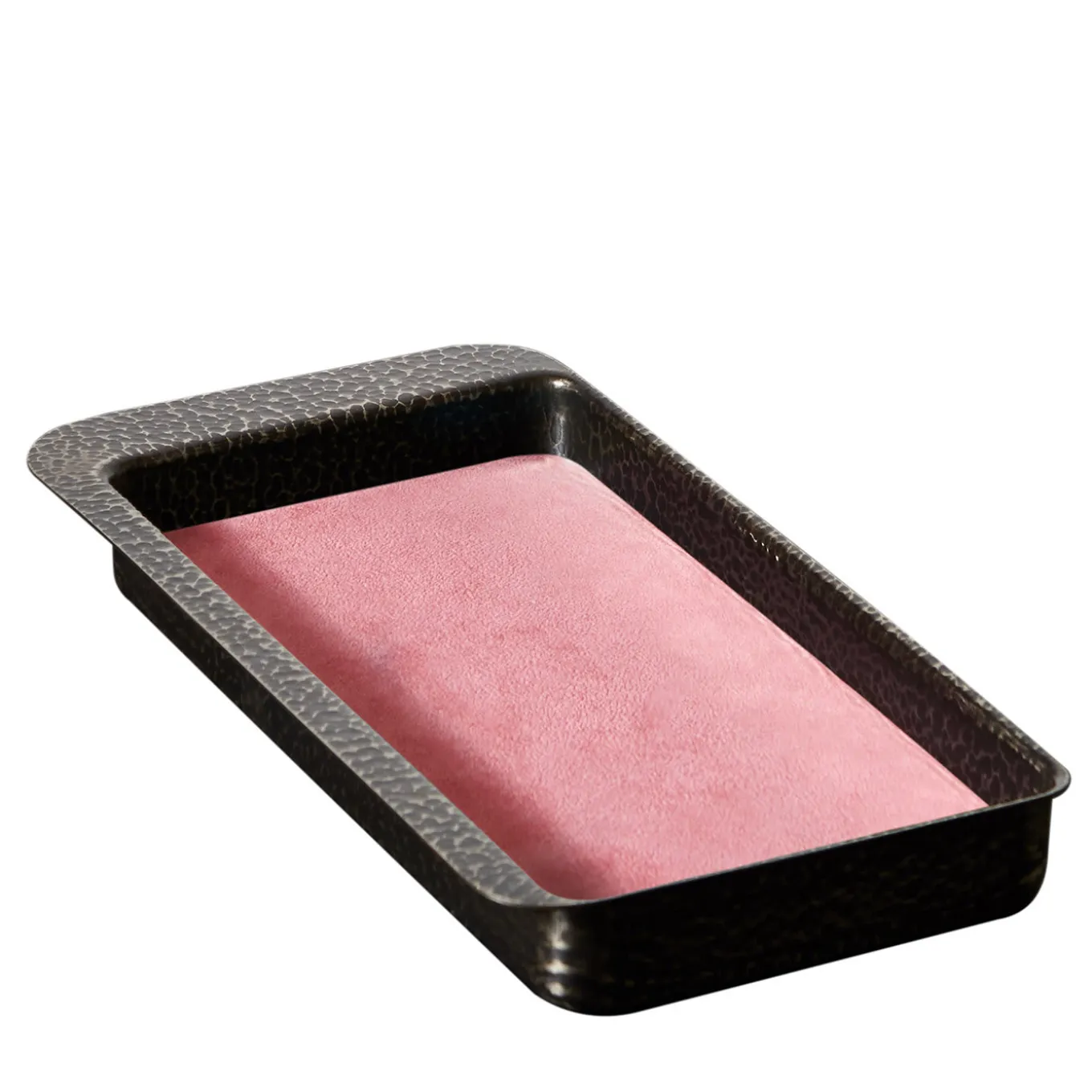 Firenze Vassoio rettangolare brunito e rosa per tasche vuote