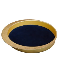 Firenze Vassoio tondo a tasca vuota oro e blu