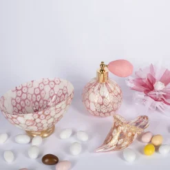 Flacone spray di profumo in oro 24 carati e murrine rosa