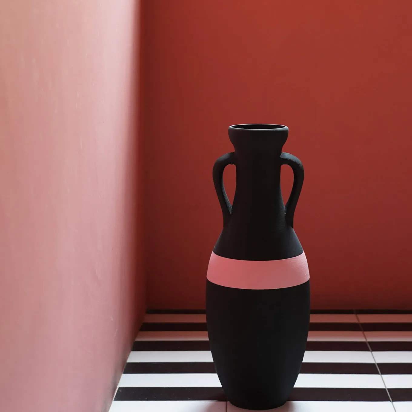 Giulio Cesare Anfora XL nera e rosa #1