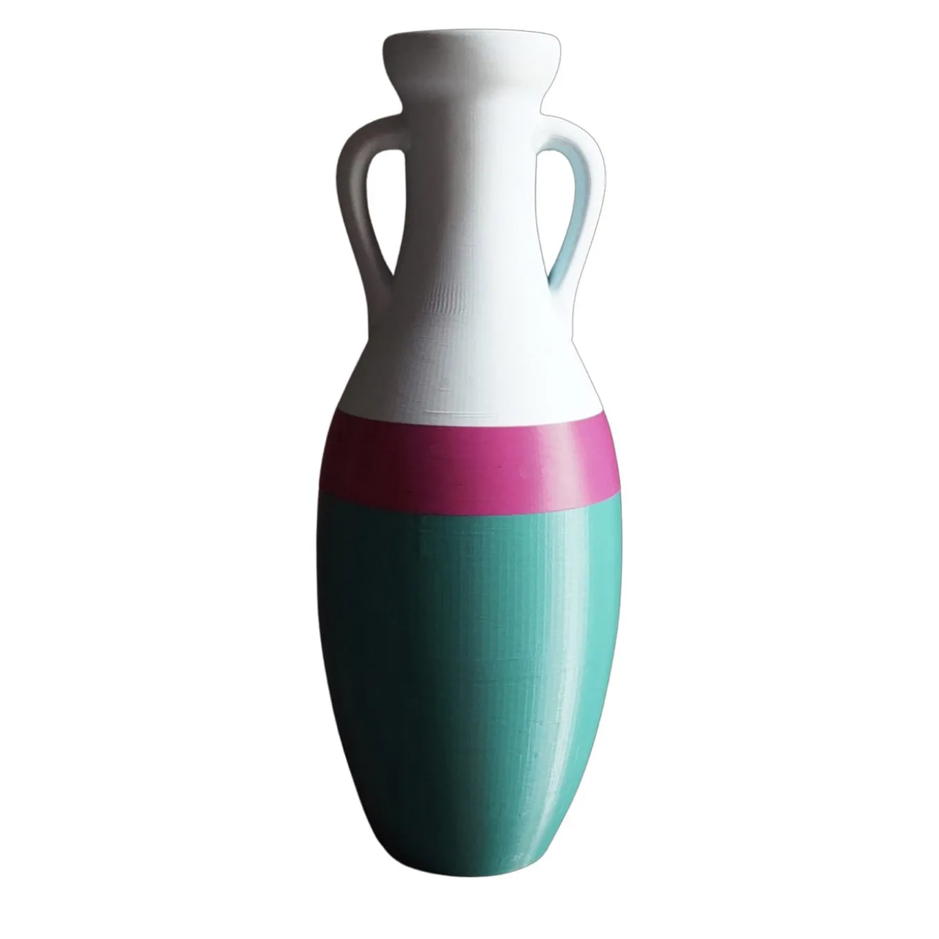 Giulio Cesare Anfora XL verde fucsia e azzurra