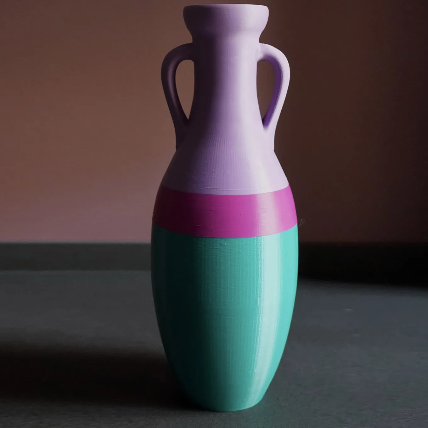 Giulio Cesare Anfora XL verde fucsia e viola