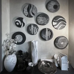 Gob 10 Piatto in Ceramica Bianco e Nero