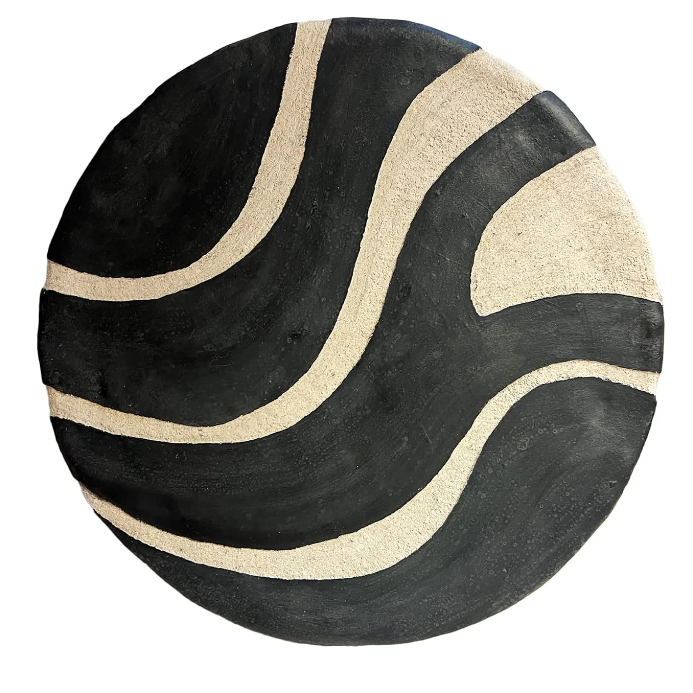Gob 12 Piatto in Ceramica Bianco e Nero