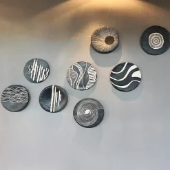 Gob 12 Piatto in Ceramica Bianco e Nero