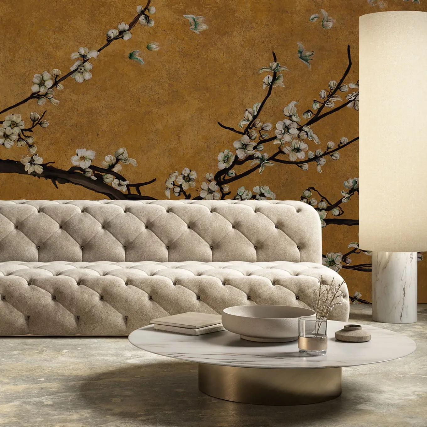 Golden Blossom Luxury Pannello Decorativo