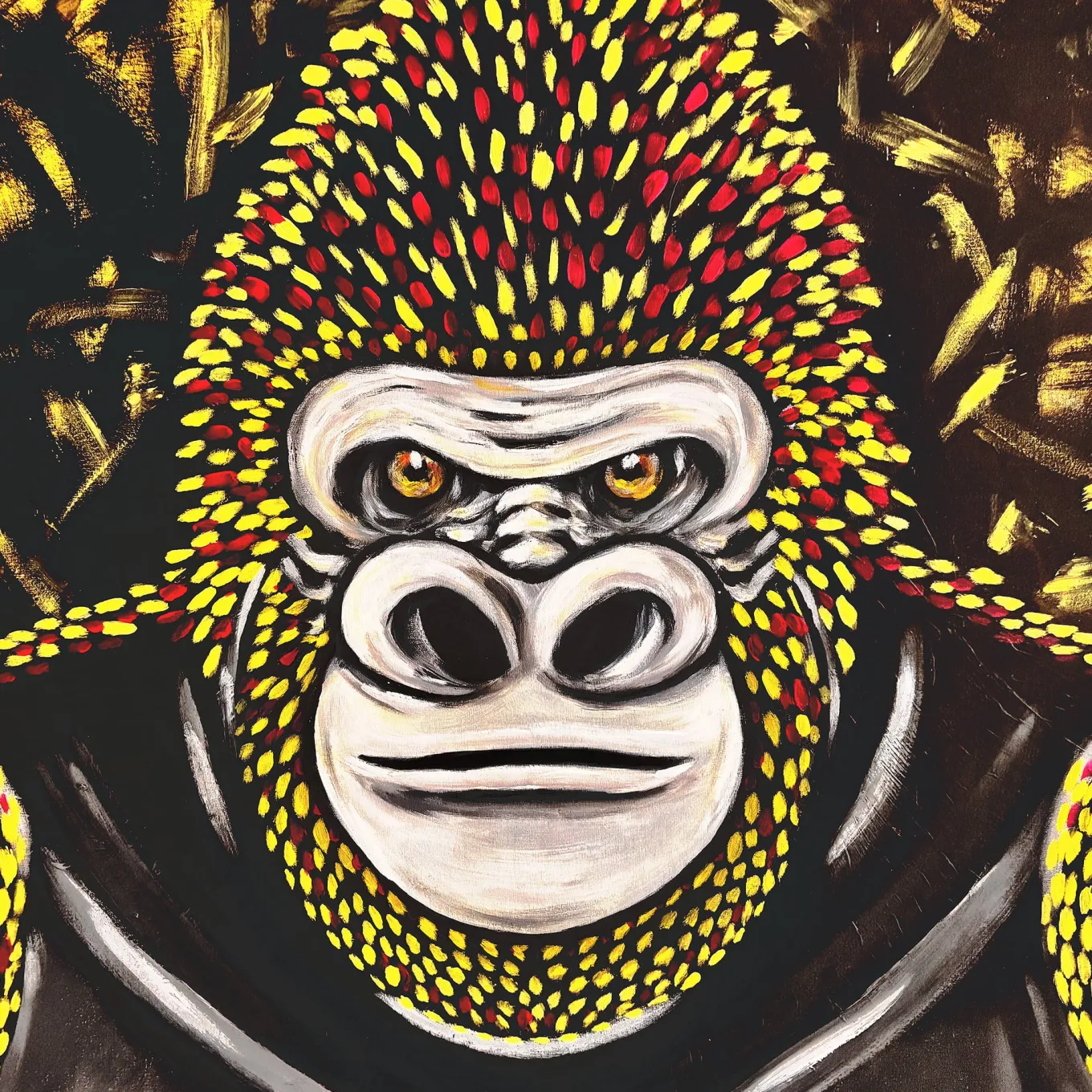 Gorilla spaziale gigante Pittura acrilica su tela