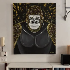 Gorilla spaziale gigante Pittura acrilica su tela