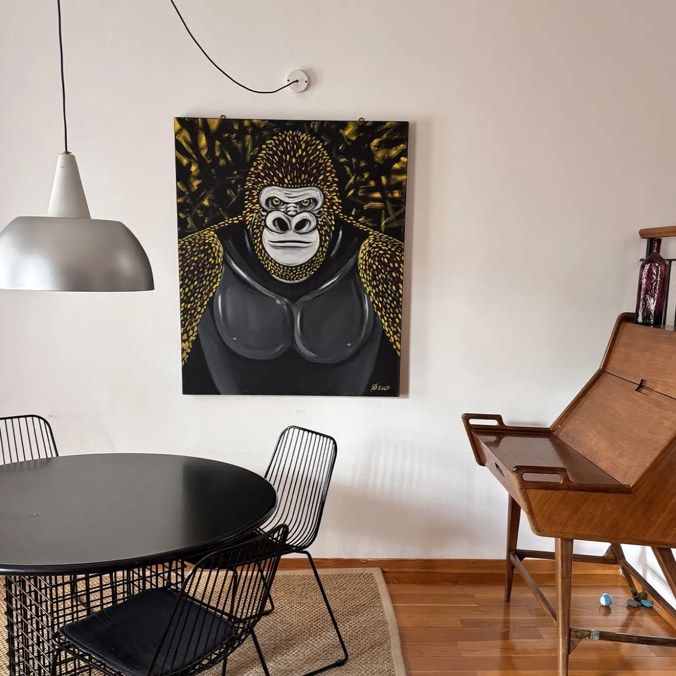 Gorilla spaziale gigante Pittura acrilica su tela