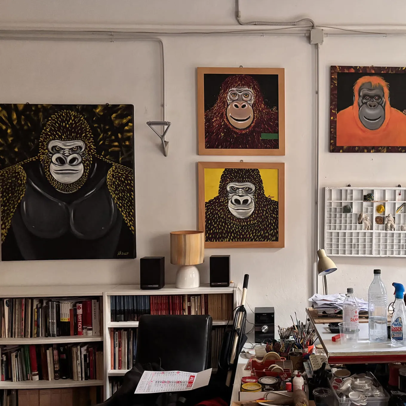 Gorilla spaziale gigante Pittura acrilica su tela