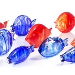 Grande pesce blu in vetro di Murano