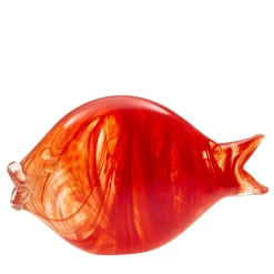 Grande pesce rosso in vetro di Murano