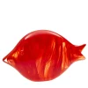 Grande pesce stilizzato in vetro di Murano rosso
