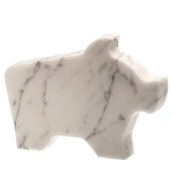 Grande statuetta di maiale bianco di Alessandra Grasso