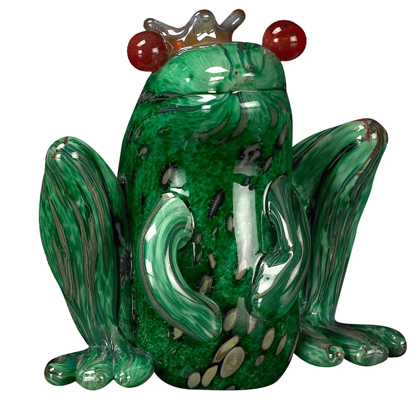 Il principe ranocchio, statuetta in vetro verde