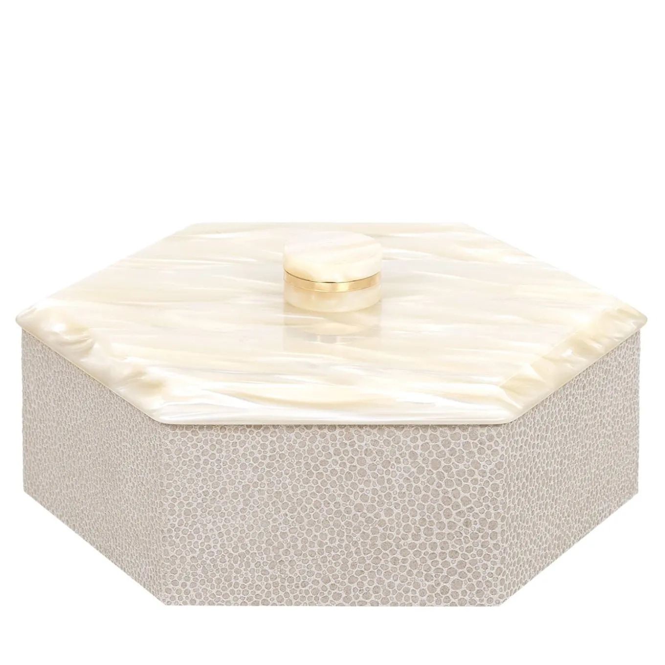 Kelly Low Scatola piccola di crema a taglio esagonale con coperchio