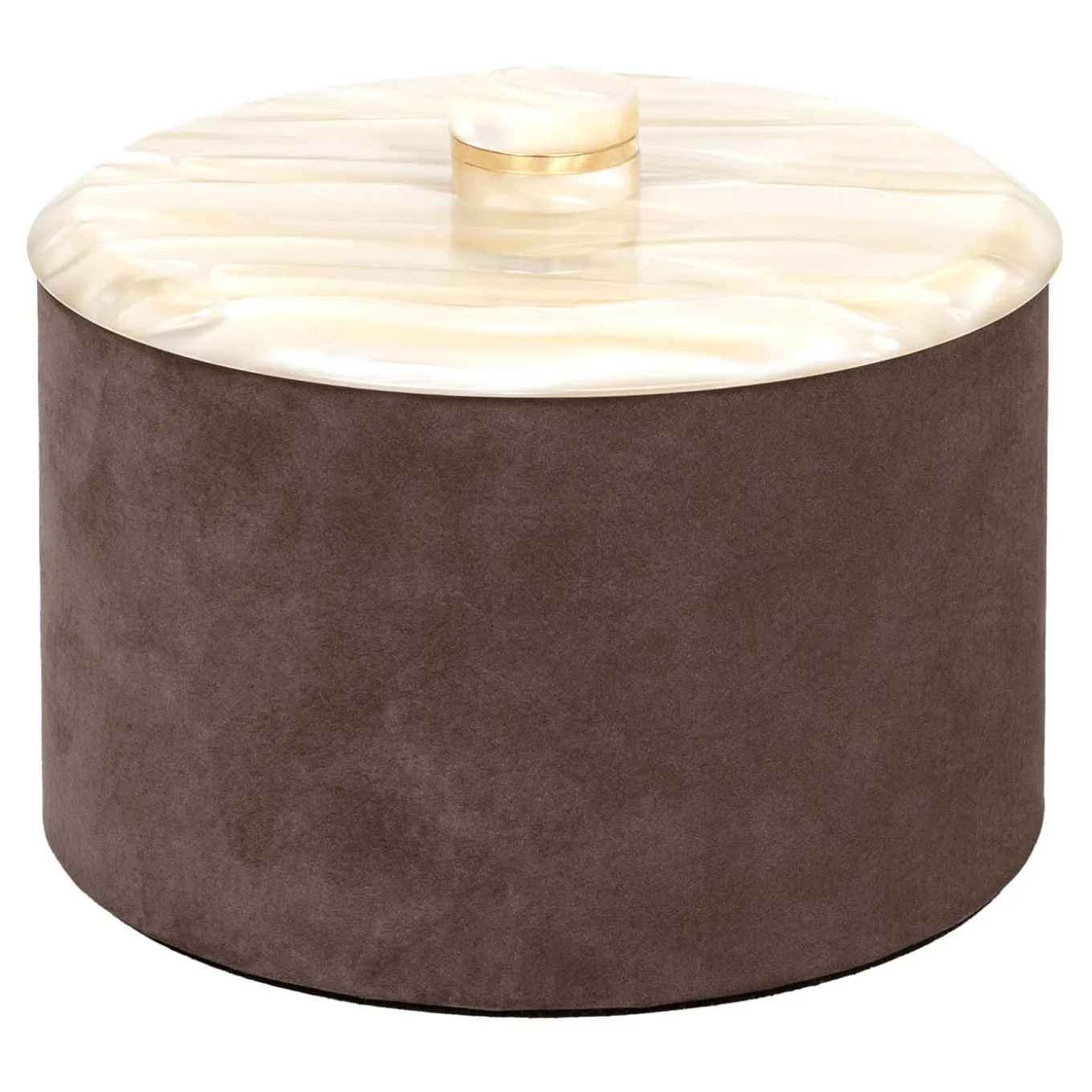 Kelly Piccola scatola cilindrica marrone con coperchio