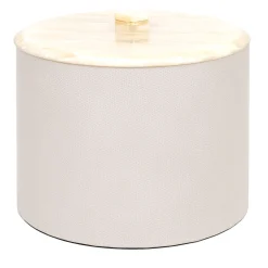 Kelly Scatola alta cilindrica beige con coperchio