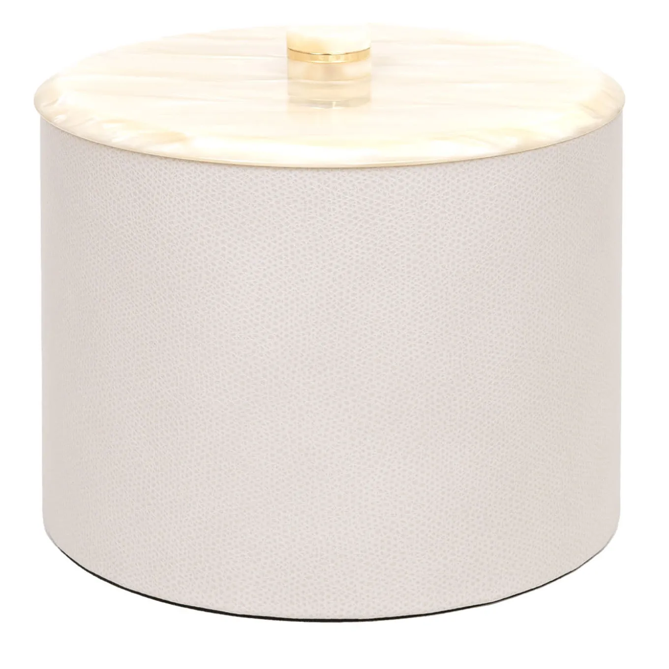 Kelly Scatola alta cilindrica beige con coperchio