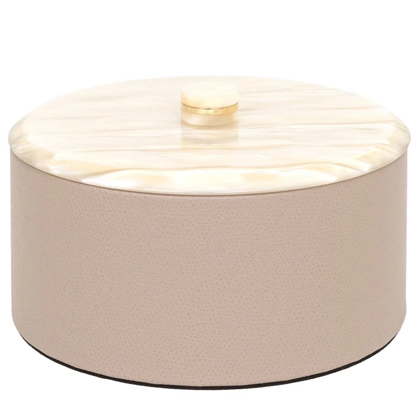 Kelly Scatola media cilindrica beige con coperchio