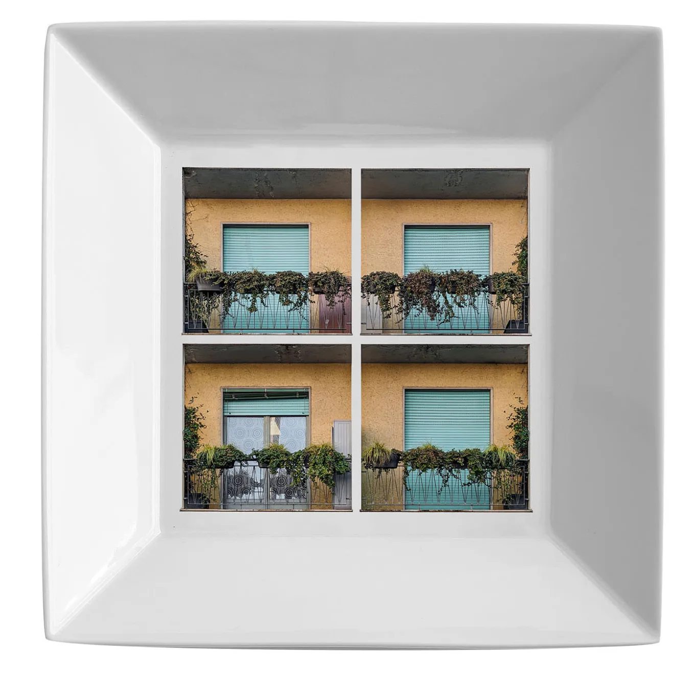 La Finestra Sul Cortile Piccolo Quadrato in Porcellana Videopoche #2